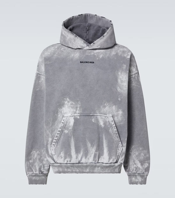 Balenciaga Distressed cotton jersey hoodie