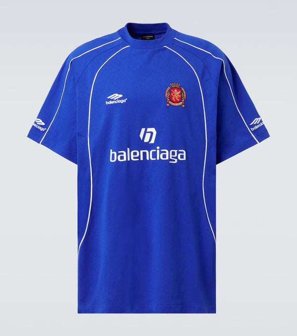 Balenciaga Soccer logo cotton jersey T-shirt