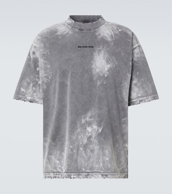 Balenciaga Distressed cotton-blend jersey T-shirt