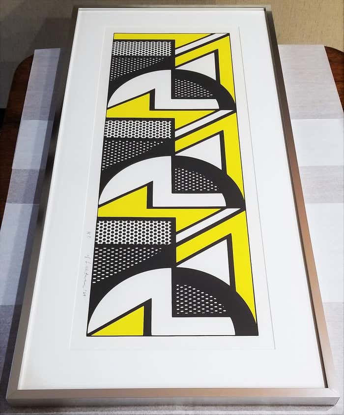 Repeated Design /// Pop Art Roy Lichtenstein Abstract Geometric Yellow Black NY 1969