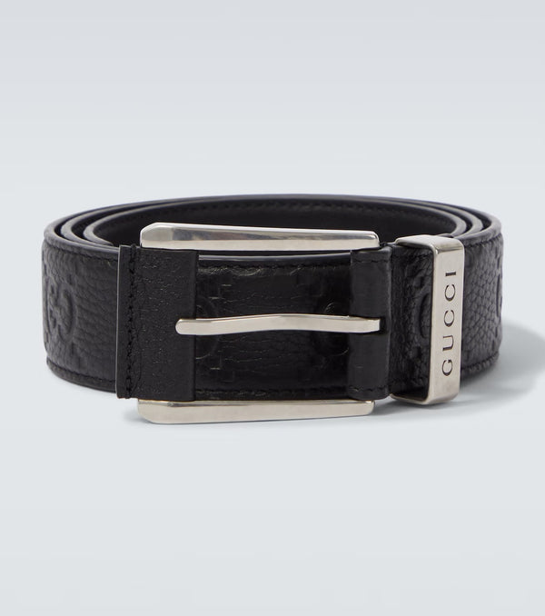 Gucci GG debossed leather belt