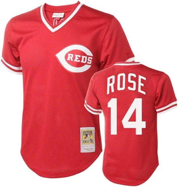 Pete Rose Cincinnati Reds Men's Red Batting Practice Jersey