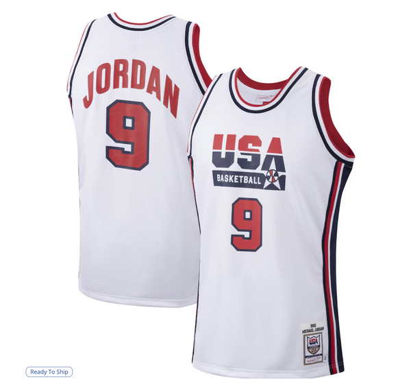 Men's Mitchell & Ness Michael Jordan White USA Basketball 1992 Authentic Jersey