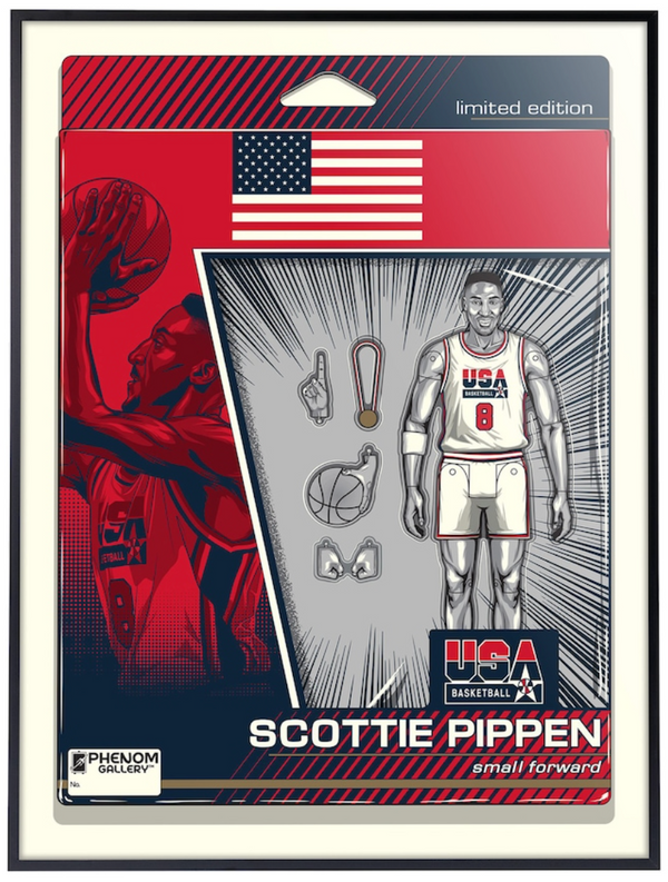 Phenom Gallery Scottie Pippen USA Basketball 18'' x 24'' Deluxe Framed Serigraph Print
